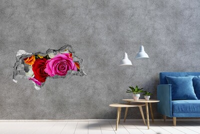 Decorazione da parete buco nel muro Un'esplosione floreale di colore