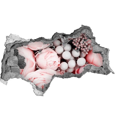 Sticker effetto rottura muro Un paradiso di fiori dietro il muro