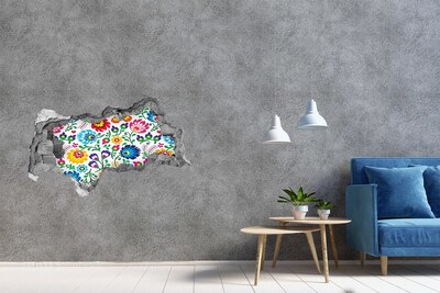 Decorazione da parete buco nel muro Motivo floreale sulla parete