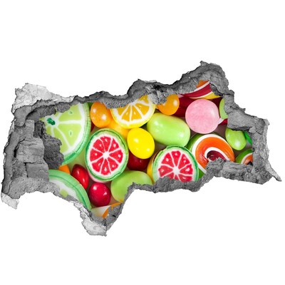Sticker effetto rottura muro Dolce paradiso di caramelle