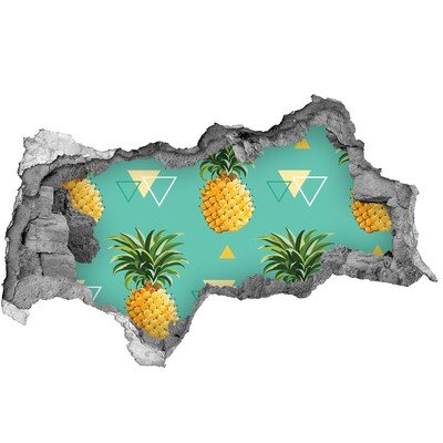 Decorazione da parete buco nel muro Ananas su sfondo turchese