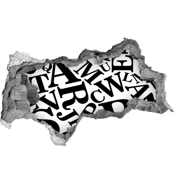 Sticker effetto rottura muro Lettere spezzate sul muro