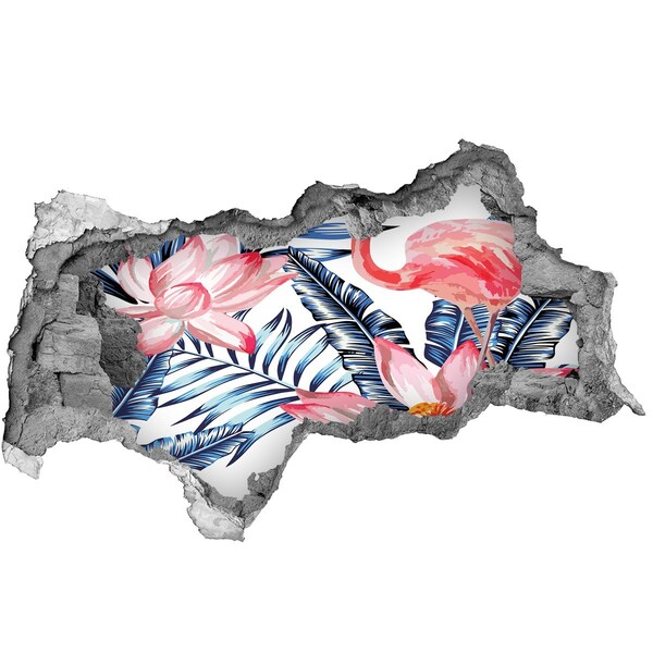 Decorazione da parete buco nel muro Paradiso tropicale con i fenicotteri