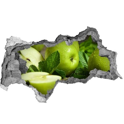 Sticker effetto rottura muro Mele verdi in giardino