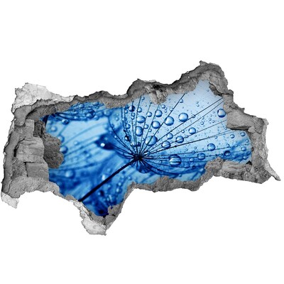 Decorazione da parete buco nel muro Gocce d'acqua su un fiore delicato