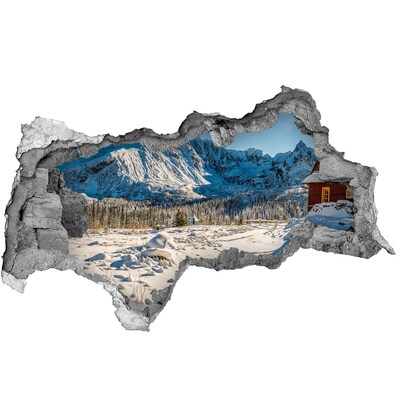Sticker effetto rottura muro Paesaggio montano invernale