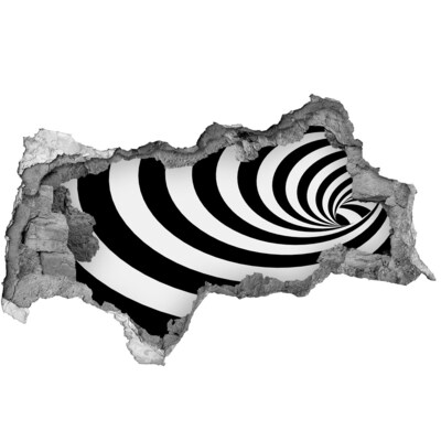 Adesivo con vista dietro il muro Vortice ottico immersivo