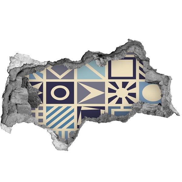 Sticker effetto rottura muro Geometria sul muro