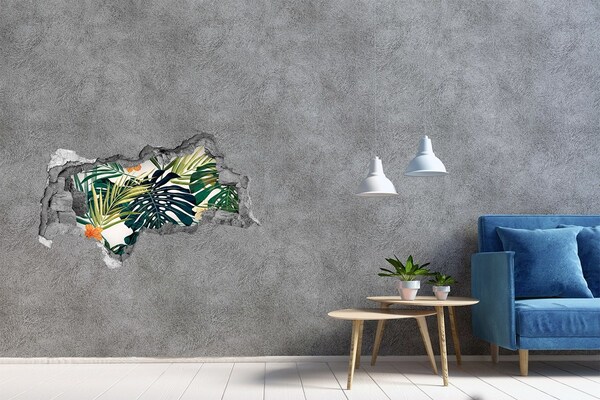 Decorazione da parete buco nel muro Un paradiso tropicale tra le foglie