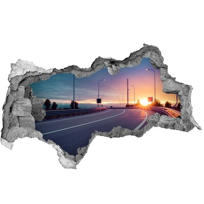 Decorazione da parete buco nel muro Tramonto sulla strada