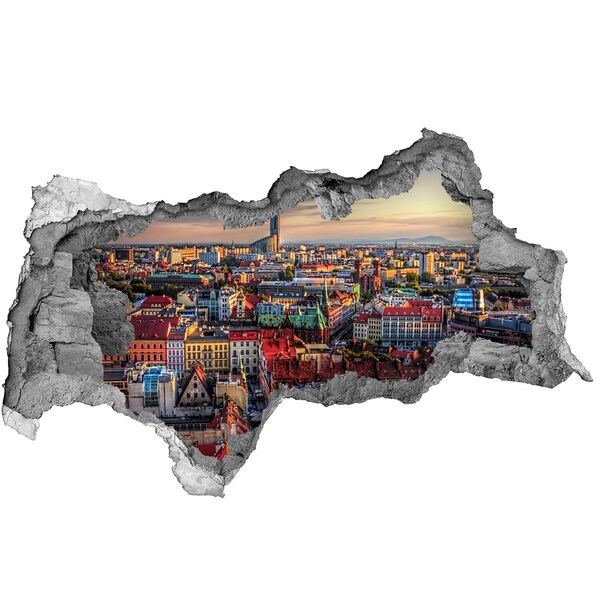 Sticker effetto rottura muro Una vista a volo d'uccello della città