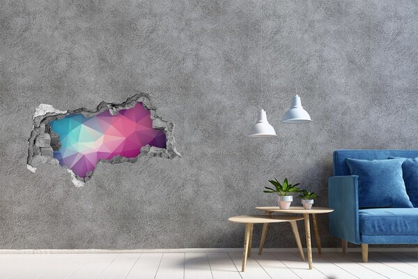 Adesivo con vista dietro il muro Geometria nel buco