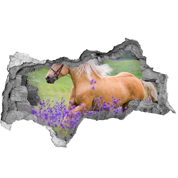 Decorazione da parete buco nel muro Un cavallo in un campo di lavanda