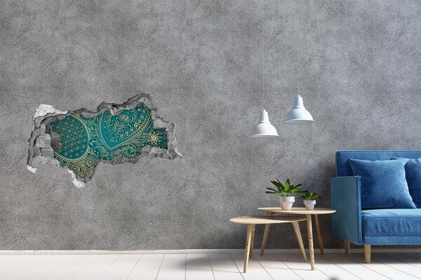 Sticker effetto rottura muro Fantasia boho verde