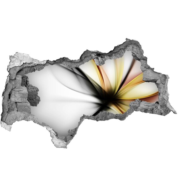 Adesivo con vista dietro il muro Un muro spezzato con un motivo astratto