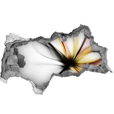 Adesivo con vista dietro il muro Un muro spezzato con un motivo astratto