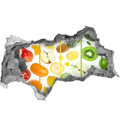 Sticker effetto rottura muro Frutta fresca nel cemento