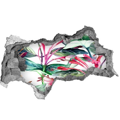 Adesivo con vista dietro il muro Giardino fiorito dietro il muro