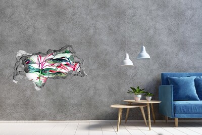 Adesivo con vista dietro il muro Giardino fiorito dietro il muro