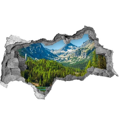 Sticker effetto rottura muro Paesaggio montano con lago