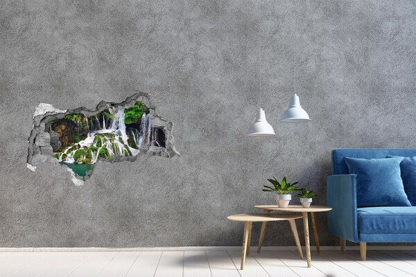 Decorazione da parete buco nel muro Una cascata immersa nel verde.