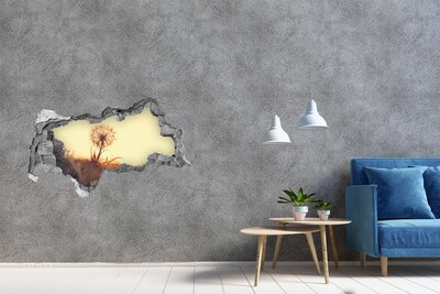 Adesivo con vista dietro il muro Un fiore ai raggi del sole