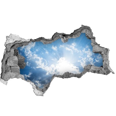 Adesivo con vista dietro il muro Cielo con raggi di sole