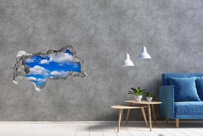 Decorazione da parete buco nel muro Cielo azzurro con nuvole