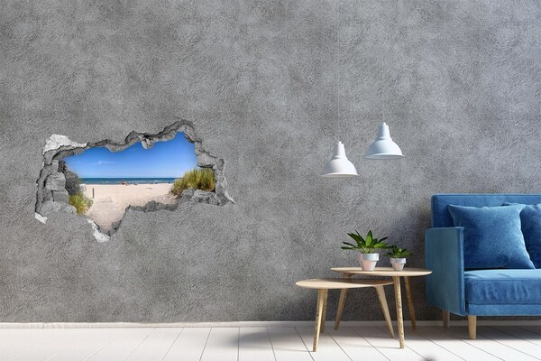 Sticker effetto rottura muro Spiaggia in riva al mare