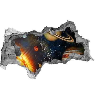 Adesivo con vista dietro il muro Esplosione cosmica