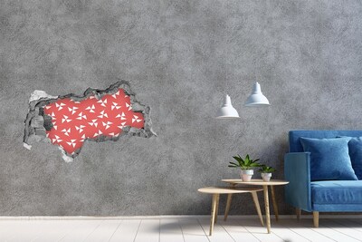 Sticker effetto rottura muro Fantasia in una tonalità di rosso