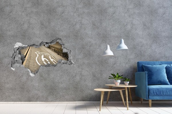 Decorazione da parete buco nel muro La Route 66 in cemento