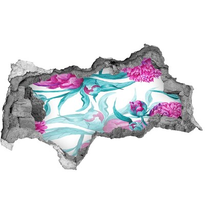 Adesivo con vista dietro il muro Giardino fiorito dietro il muro