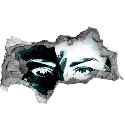 Adesivo con vista dietro il muro Occhi di cemento