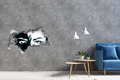 Adesivo con vista dietro il muro Occhi di cemento