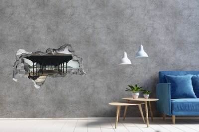 Decorazione da parete buco nel muro Vista del molo sull'acqua