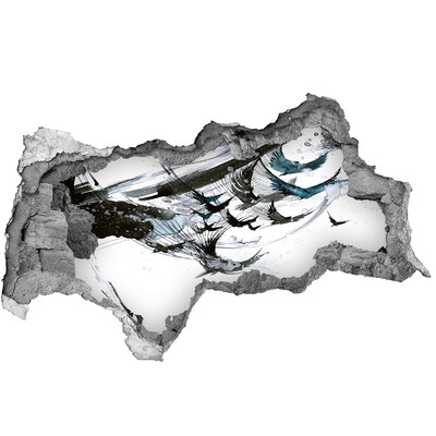 Adesivo con vista dietro il muro Astrazione moderna in un buco