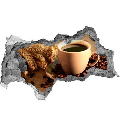 Sticker effetto rottura muro Caffè con chicchi