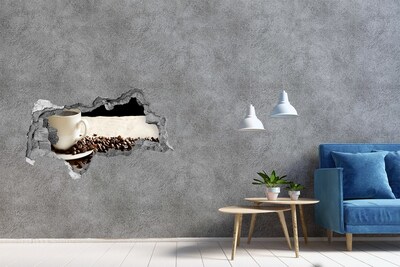Adesivo con vista dietro il muro Caffè nel cuore del muro