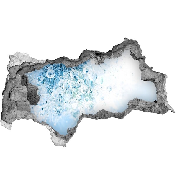 Sticker effetto rottura muro Denti di leone blu