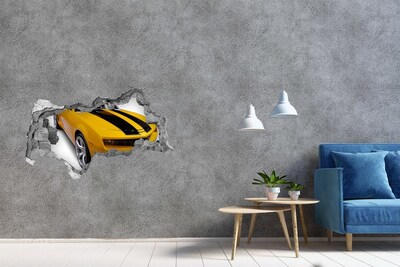 Decorazione da parete buco nel muro Auto sportiva dorata