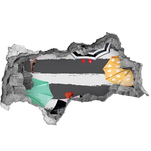 Decorazione da parete buco nel muro Spiaggia misteriosa con ombrelloni