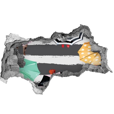 Decorazione da parete buco nel muro Spiaggia misteriosa con ombrelloni