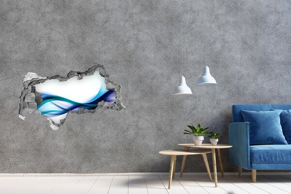 Adesivo con vista dietro il muro Un'onda in un buco di cemento