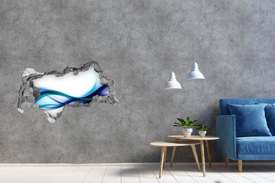 Adesivo con vista dietro il muro Un'onda in un buco di cemento