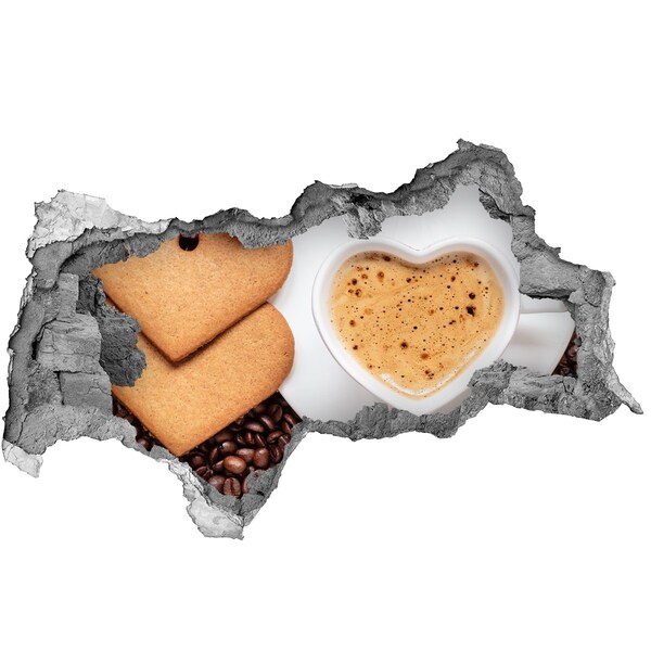 Decorazione da parete buco nel muro Caffè con biscotti