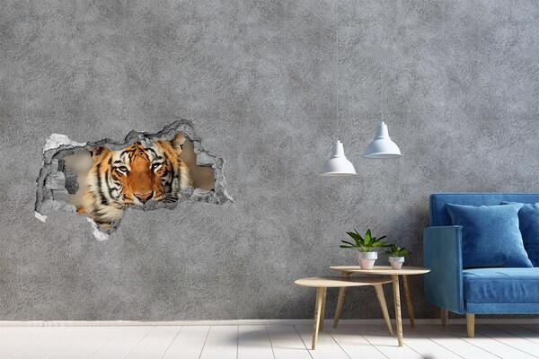 Decorazione da parete buco nel muro La tigre nel buco nel muro