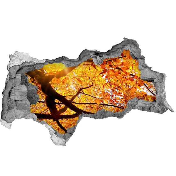 Decorazione da parete buco nel muro Autunno dorato dietro il muro