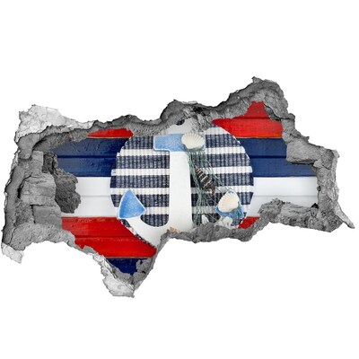 Sticker effetto rottura muro Avventura marina tra le conchiglie