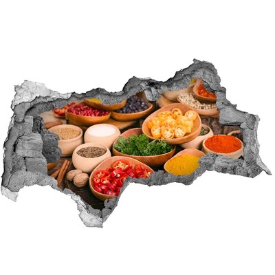 Sticker effetto rottura muro Una cucina piena di spezie